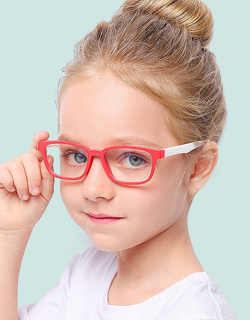 Load image into Gallery viewer, Children Bendable Silicone Anti-blue Light Glasses Flexible One-piece Safe Eyeglasses Plain Mirror Goggles Eyewear Frame
