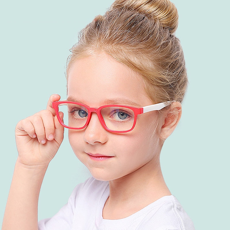 Children Bendable Silicone Anti-blue Light Glasses Flexible One-piece Safe Eyeglasses Plain Mirror Goggles Eyewear Frame