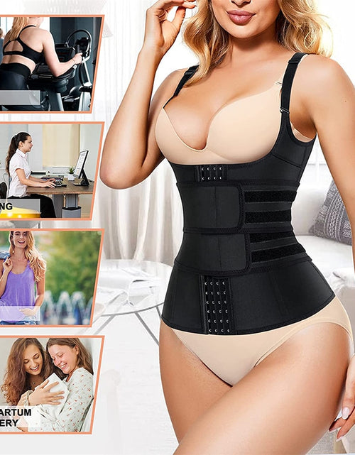 Load image into Gallery viewer, Waist Trainer Body Shaper for Women Plus Size 2 Straps Steel Bones Workout Sauna Trimmer Neoprene Slimming Exercise Corset Tops
