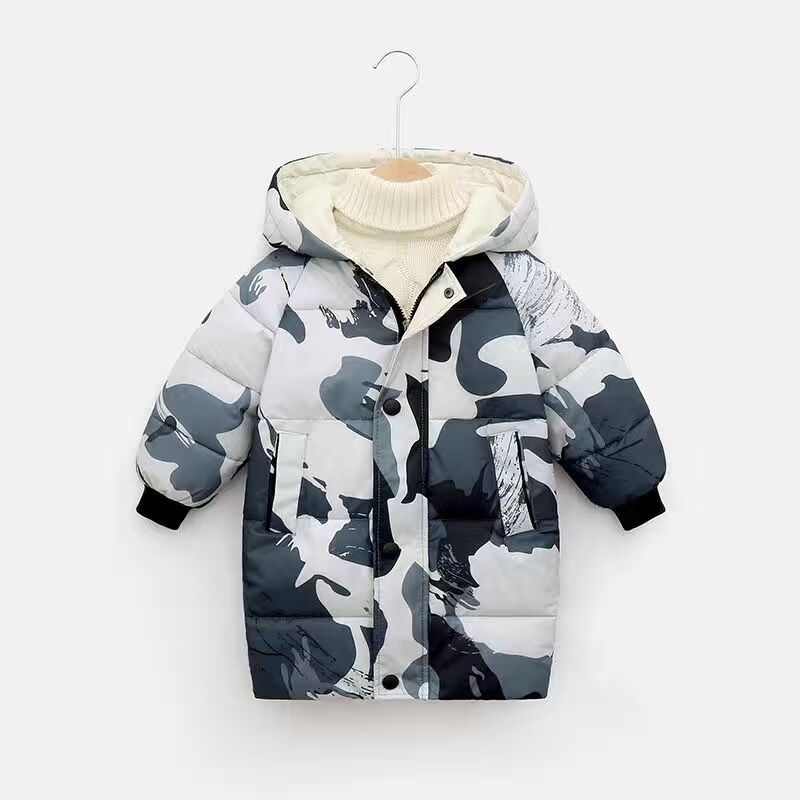 Autumn Winter New Children Down  Jacket Boys Girls Fashion Thick Warm Jacket Baby Hooded Warm Outwear Kids Cotton Coat 2-7 Year