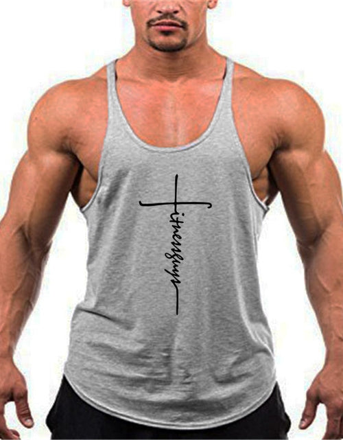 Load image into Gallery viewer, Gym Stringer Tank Top Men Bodybuilding Clothing Cotton Sleeveless Shirt Man Fitness Vest Singlet Sportwear Workout Tanktop
