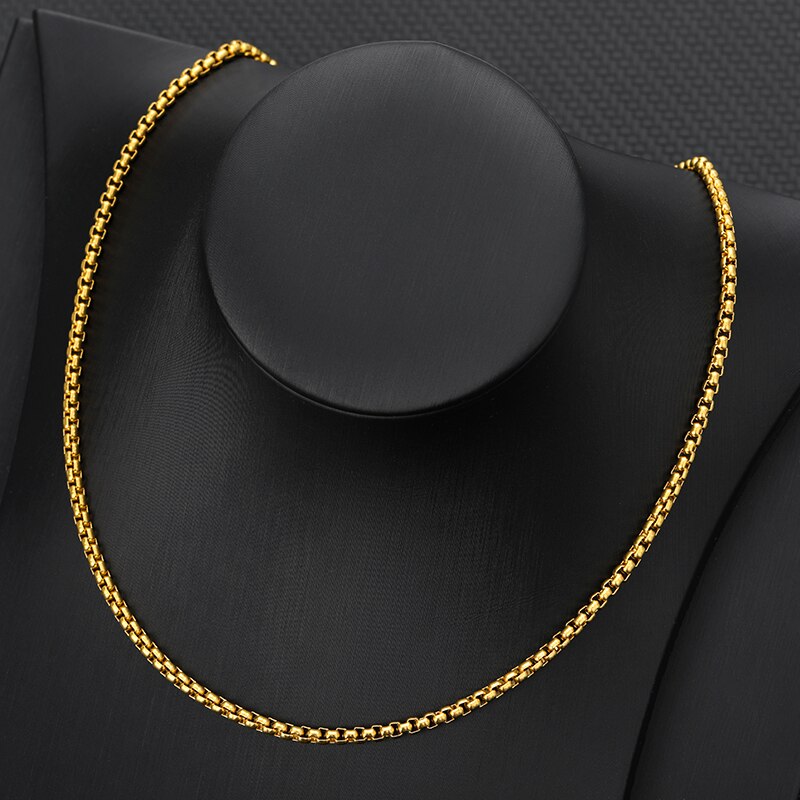 Gold  Color Chain Necklace for Women Stainless Steel Link Choker Necklace Aesthetic Jewerly Collares Mujer Wholesale