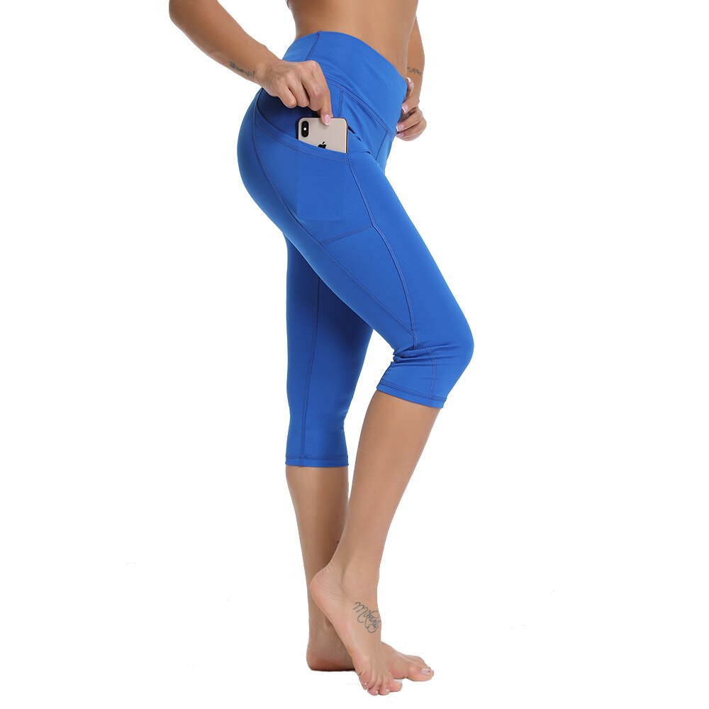 Calf-length Pants With Pocket Fitness Women Leggings High Waist 3/4 Yoga Pants Squat Proof Workout Tights Gym Girl Clothing