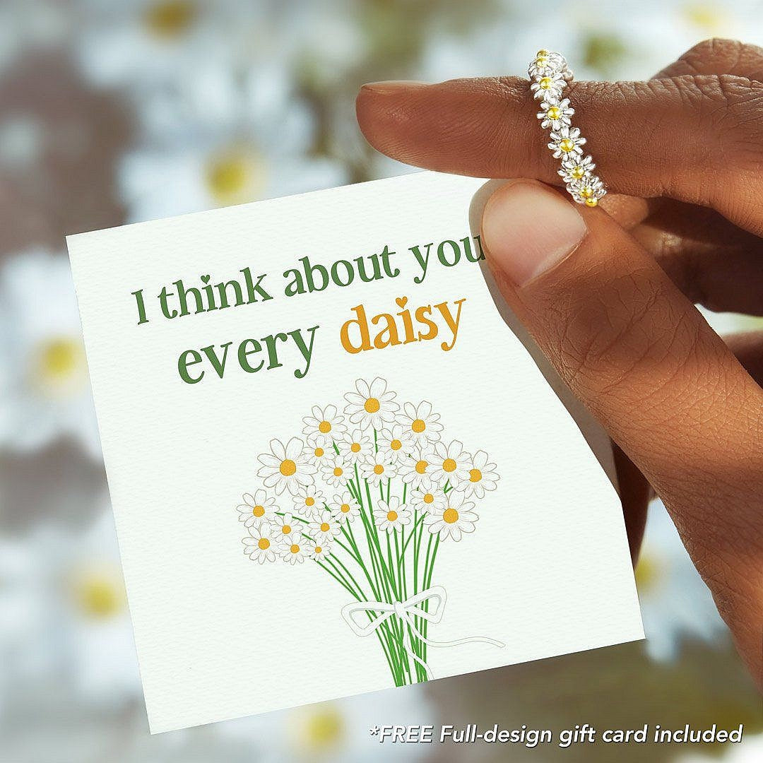 Daisy Rings For Women Cute Flower Ring Adjustable Open Cuff Wedding Engagement Rings Female Jewelry Bague