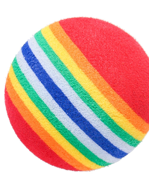 Load image into Gallery viewer, Rainbow EVA Cat Toys Ball Interactive Cat Dog Play Chewing Rattle Scratch EVA Ball Training Balls Pet Toys Supplies
