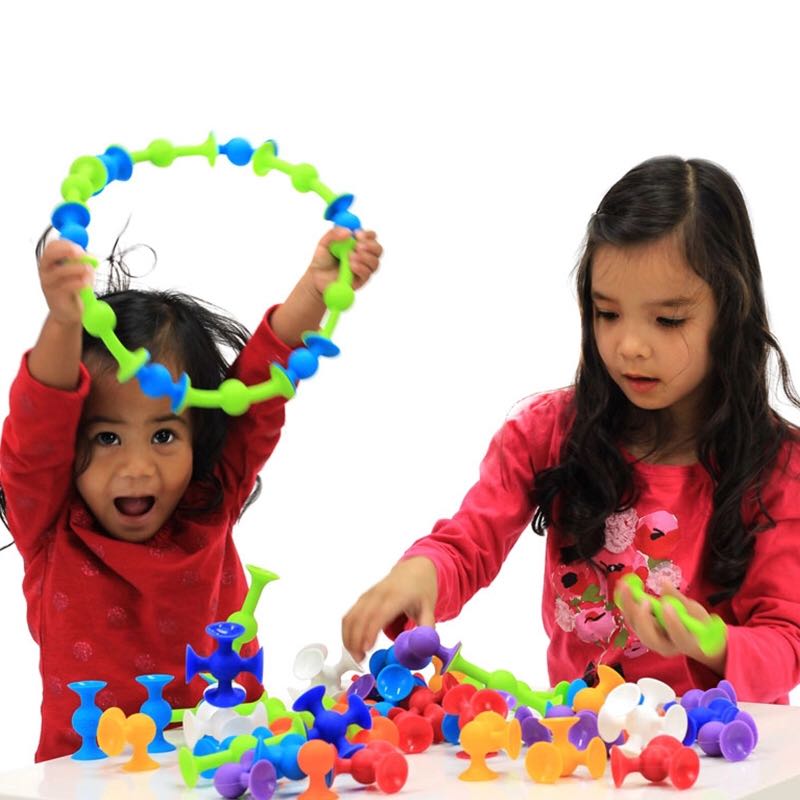 16-48pcs/set Pop Little Suckers Assembled Sucker Suction Cup Educational Building Block Toy Girl&amp;Boy Kids Gifts Fun Game