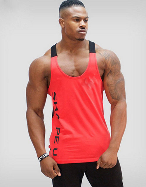 Load image into Gallery viewer, Sports Running T-shirt Men Gym Fitness Tops Tee Shirt Stringer Bodybuilding Singlets Muscle Vest T Shirt Workout Shirt
