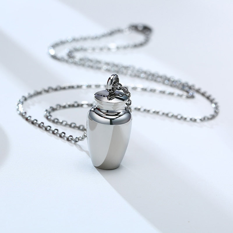 Vnox Openable Earthen Jar Columbarium Shape Pendant for Men Women,Stylish Perfume Holder Ashes Cremation Urn Punk Rock Necklace