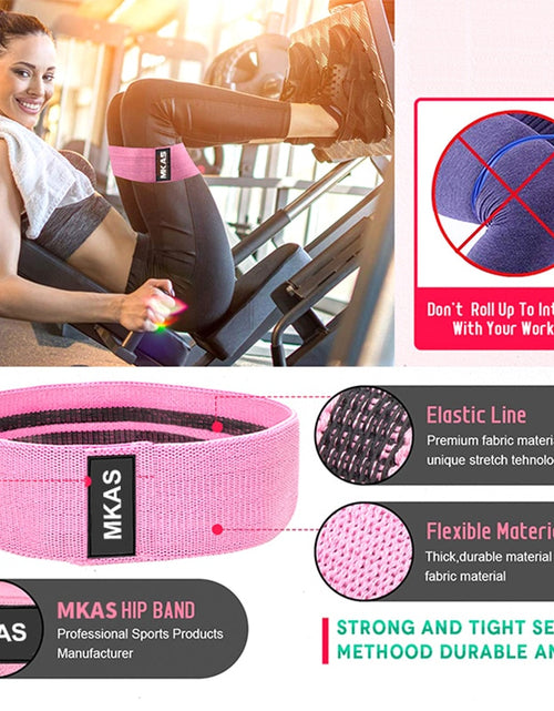 Load image into Gallery viewer, Hip Fitness Resistance Bands Exercise Workout Set Fabric Loop Yoga Booty Bands 3-Piece For Leg Thigh Butt Squat Glute Equipment
