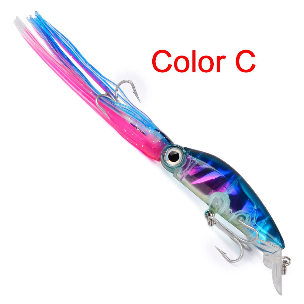 1pcs Hard Fishing Lure Fish Bait 18g 10cm Squid High Carbon Steel Hook Octopus Crank For Artificial Tuna Sea Allure Tool