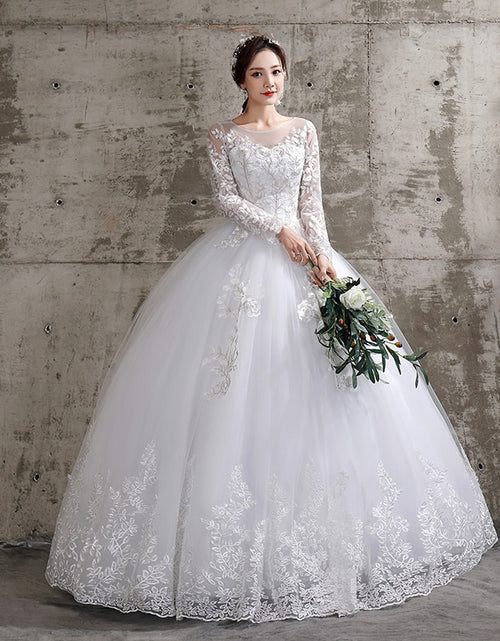 Load image into Gallery viewer, Wedding Dress 2022 New Birde Long Sleeve Ball Gown Luxury Lace Wedding Dresses Vestido De Noiva Robe De Mariee Plus Size
