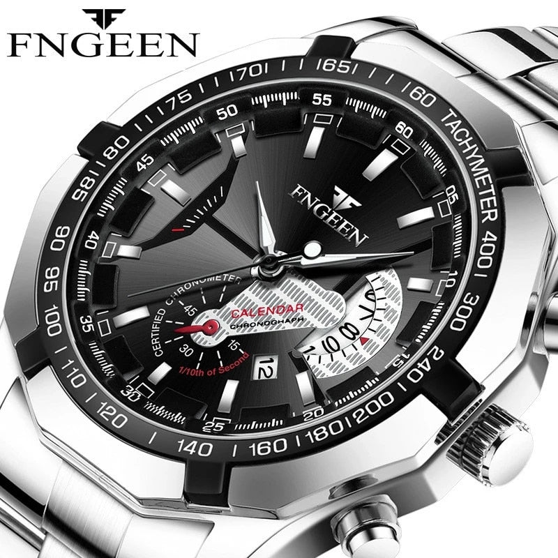 Luxury Men's Watches Stainless Steel Band Fashion Waterproof Quartz Watch For Man Calendar Male Clock Reloj Hombre S001