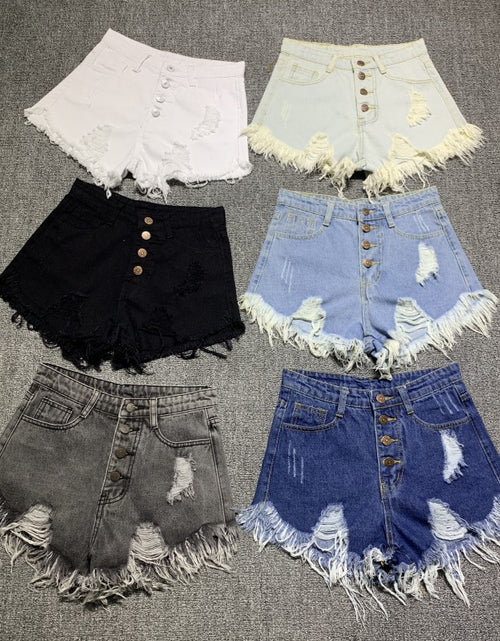 Load image into Gallery viewer, casual summer cool women denim booty Shorts high waists fur-lined leg-openings Big size sexy short Jeans
