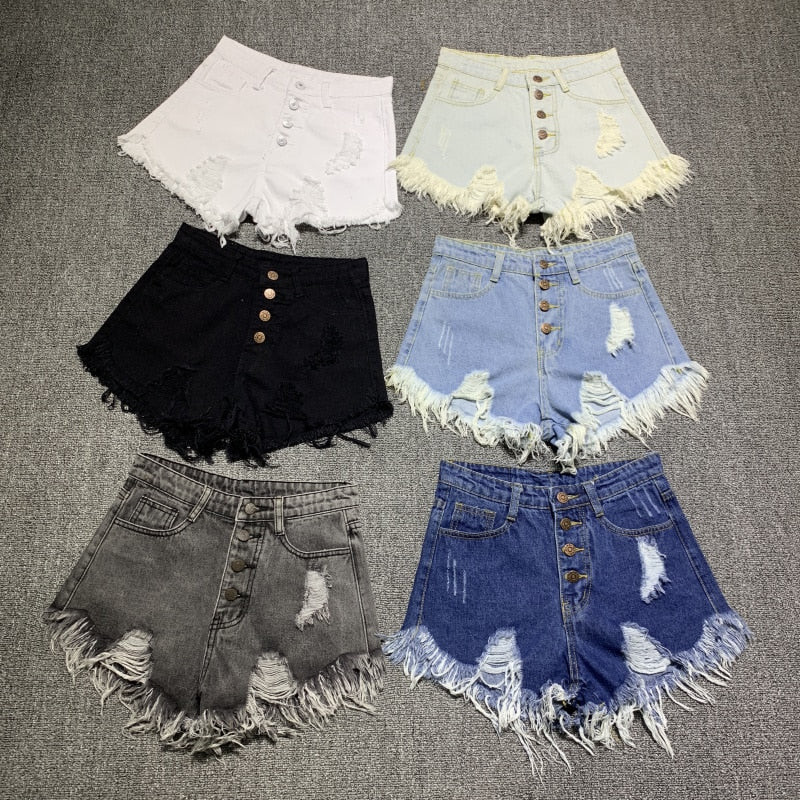 casual summer cool women denim booty Shorts high waists fur-lined leg-openings Big size sexy short Jeans