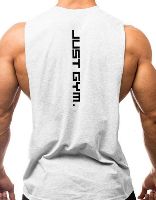 Load image into Gallery viewer, Just Gym Clothing Fitness Mens Sides Cut Off T-shirts Dropped Armholes Bodybuilding Tank Tops Workout Sleeveless Vest
