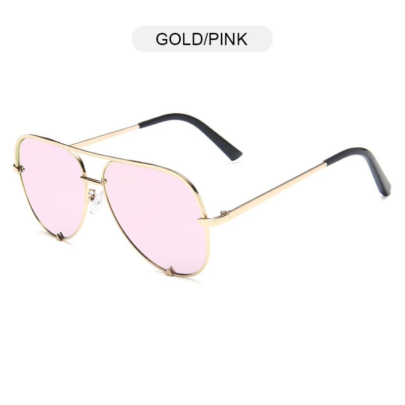 Sunglasses Women Fashion Alloy Pilot Sun Glasses Men Gradient Lens Driving Shades Ladies UV400