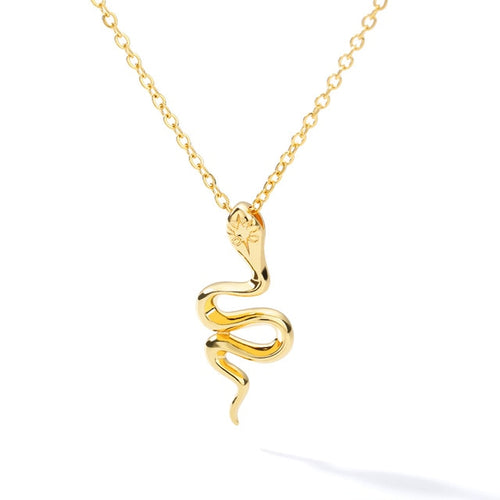 Load image into Gallery viewer, Snake Pendant Necklace For Women Simple Gold Color Animals Necklace Collar Pendant Stainless Steel Jewelry collar hombre
