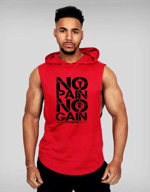 Load image into Gallery viewer, Gyms Clothing Mens Bodybuilding Hooded Tank Top Cotton Sleeveless Vest Sweatshirt Fitness Workout Sportswear Tops Male
