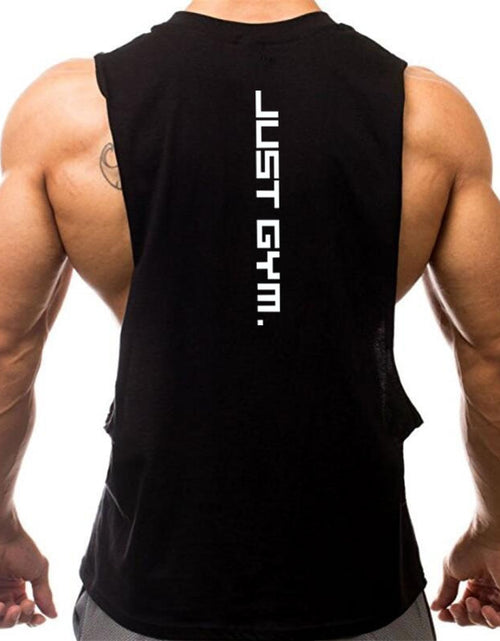 Load image into Gallery viewer, Just Gym Clothing Fitness Mens Sides Cut Off T-shirts Dropped Armholes Bodybuilding Tank Tops Workout Sleeveless Vest
