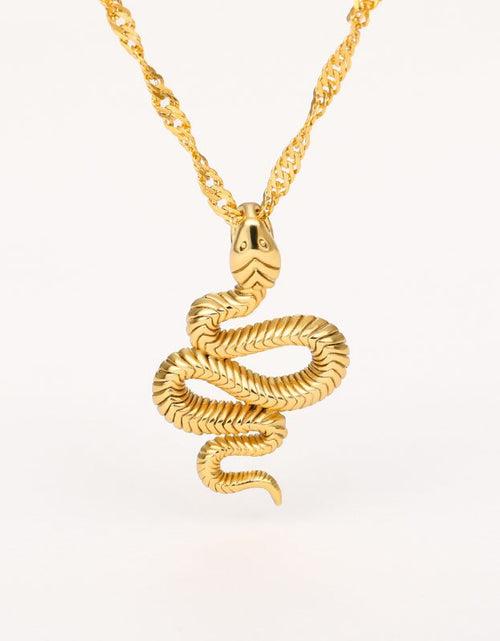 Load image into Gallery viewer, Snake Pendant Necklace For Women Simple Gold Color Animals Necklace Collar Pendant Stainless Steel Jewelry collar hombre
