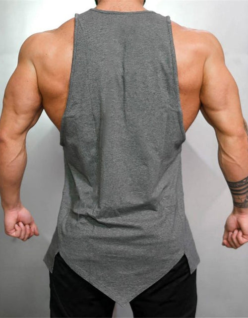 Load image into Gallery viewer, Gym Stringer Clothing Bodybuilding Tank Top Men Fitness Singlet Sleeveless Shirt Solid Cotton Undershirt Muscle Vest
