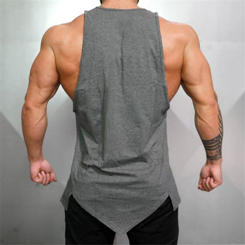 Gym Stringer Clothing Bodybuilding Tank Top Men Fitness Singlet Sleeveless Shirt Solid Cotton Undershirt Muscle Vest