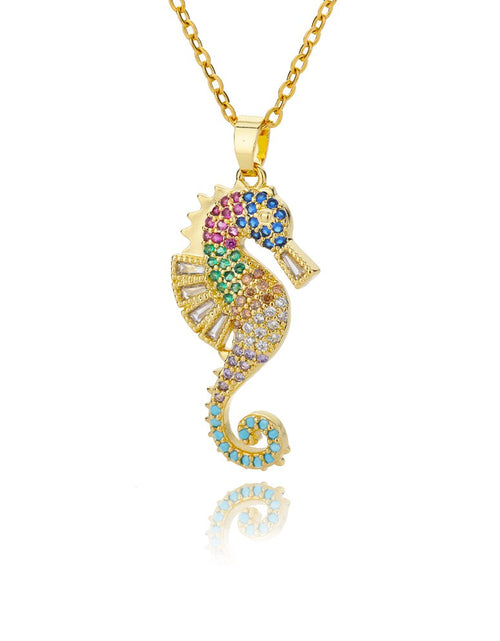 Load image into Gallery viewer, Sea Horse Pendant Necklace For Women Stainless Steel Gold  Color Necklaces 2022 Trend Couple Aesthetic Jewerly collares
