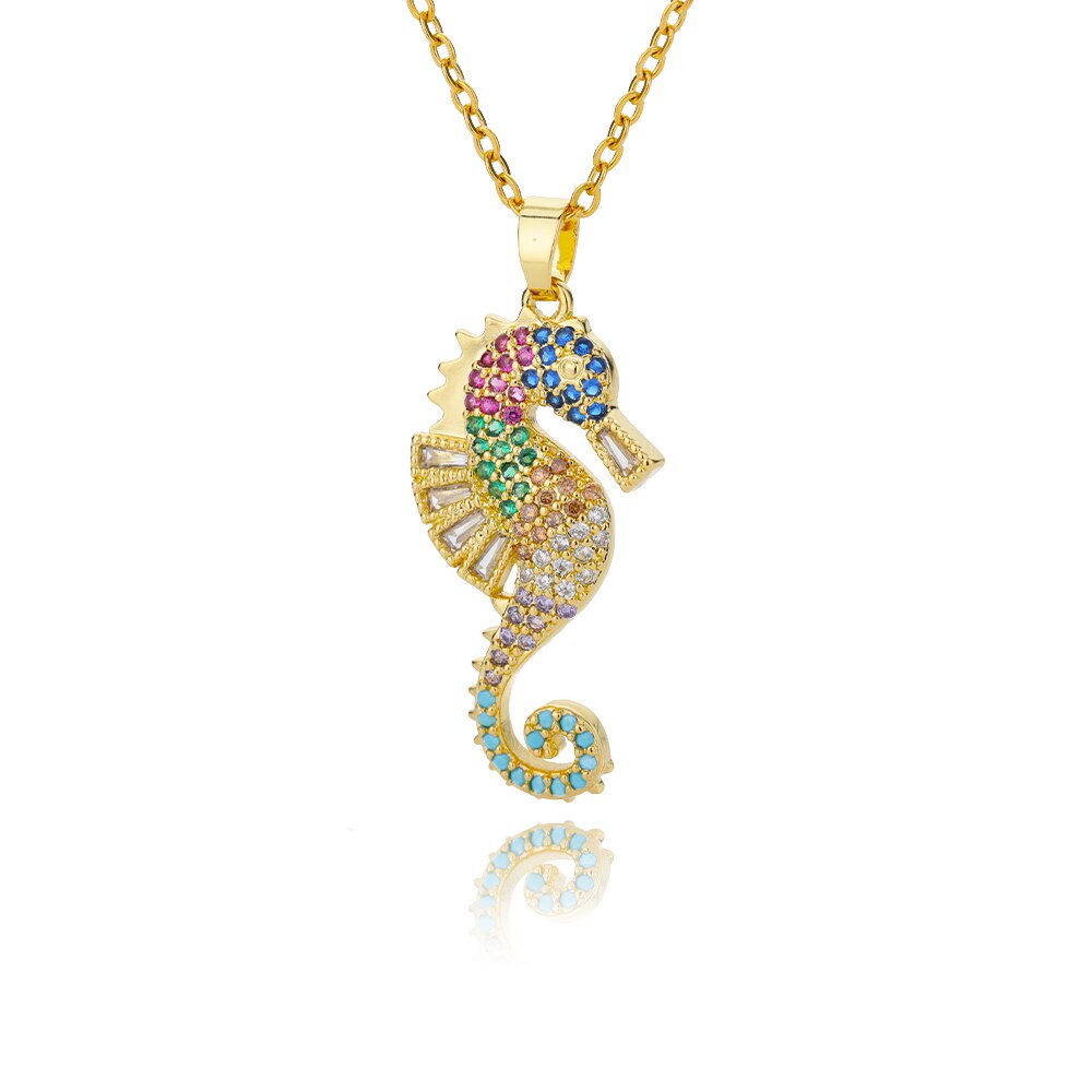 Sea Horse Pendant Necklace For Women Stainless Steel Gold  Color Necklaces 2022 Trend Couple Aesthetic Jewerly collares