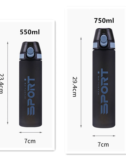 Load image into Gallery viewer, 550ml/750ml High Quality Plastic Water Bottle With Straw Portable Gym Fitness Sports Shaker Drink Bottles Eco-Friendly
