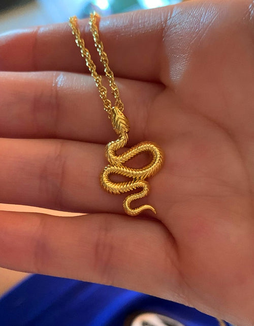 Load image into Gallery viewer, Snake Pendant Necklace For Women Simple Gold Color Animals Necklace Collar Pendant Stainless Steel Jewelry collar hombre
