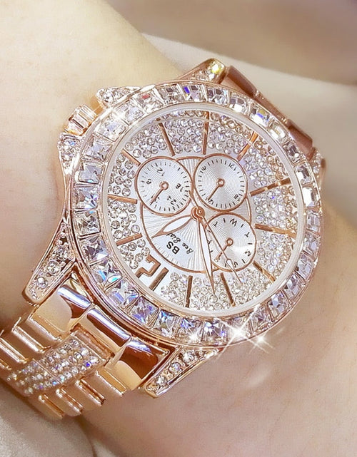 Load image into Gallery viewer, 2023 Women Watches Quartz Diamond Luxury Watch Fashion Top Brand Wristwatch Fashion Watch Ladies Crystal Jewelry Rose Gold Watch
