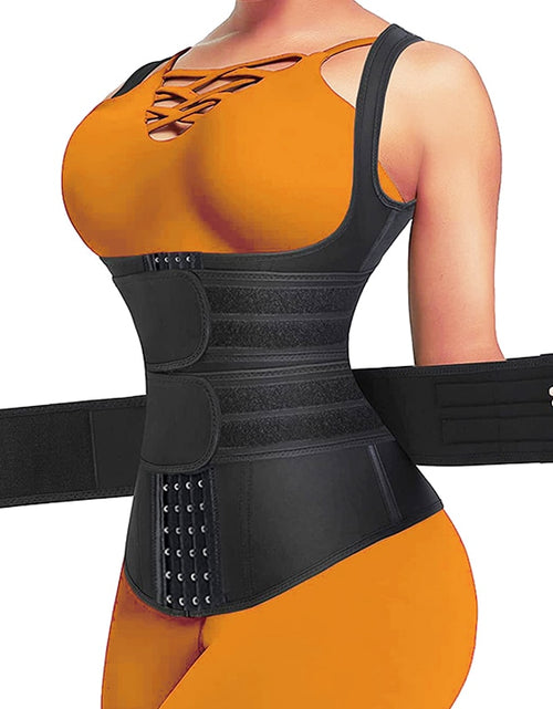 Load image into Gallery viewer, Waist Trainer Body Shaper for Women Plus Size 2 Straps Steel Bones Workout Sauna Trimmer Neoprene Slimming Exercise Corset Tops
