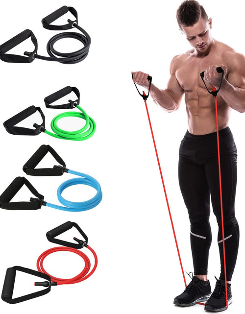 Load image into Gallery viewer, 120cm Yoga Pull Rope Elastic Resistance Bands Rope Rubber Bands Fitness Equipment Exercise Tube Workout Strength Training
