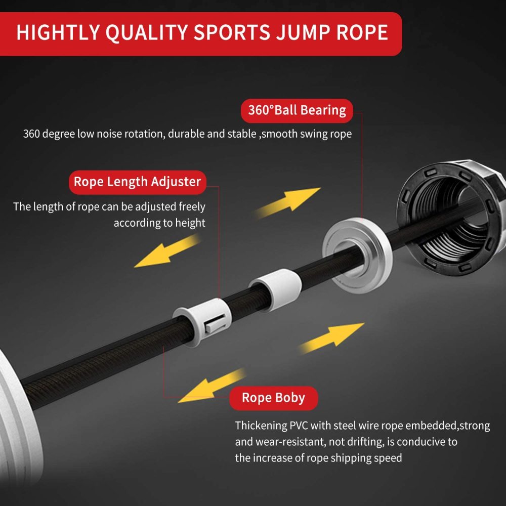 Jump Rope Sports PVC Bearing Jump Ropes Crossfit with Anti-Slip Handle Adjustable Wire Skipping Home Indoor Fitness Springtouw