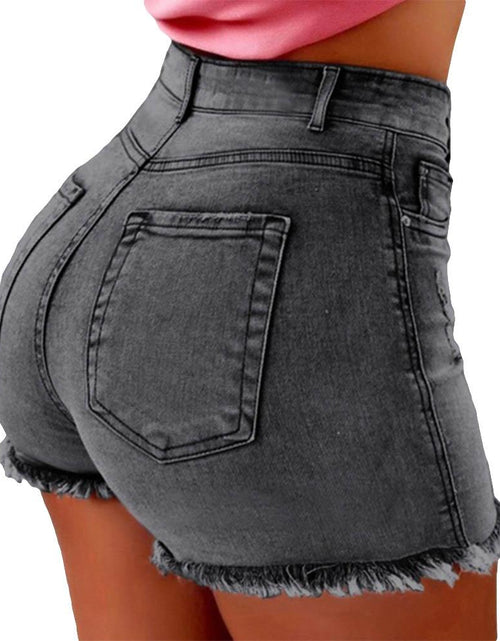 Load image into Gallery viewer, Summer Hot Shorts Women Jeans High Waist Jeans Short for Women Fringe Frayed Ripped Denim Hot Shorts pantalones vaqueros mujer
