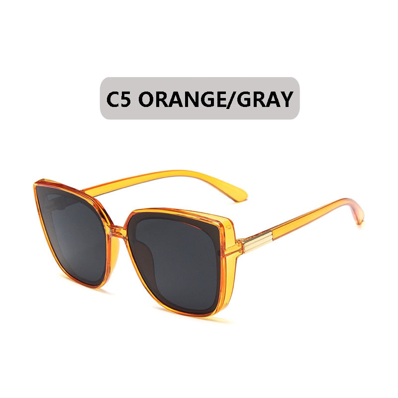 Square Sunglasses Women Luxury Brand Big Frame Cat Eye  Sun Glasses Ladies Classic Vintage Goggle Female GlassesUV400