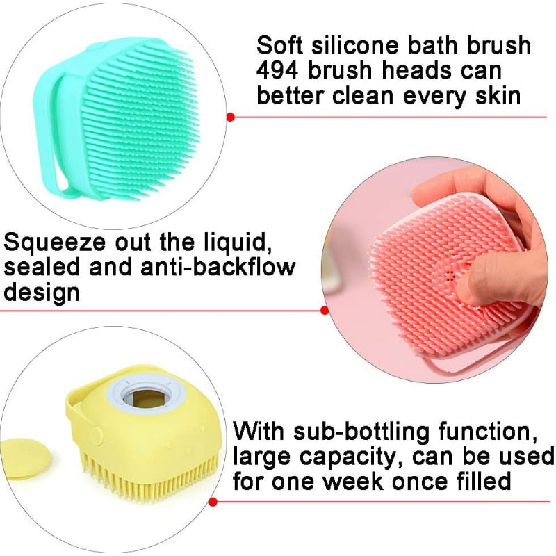 Pet Dog Massage Shampoo Bathroom Cat Bath Massage Brush Silicone Pet Accessories For Dogs Bathing Tools Dog Shower Brush