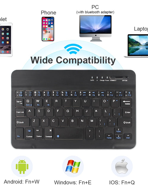 Load image into Gallery viewer, Mini Wireless Keyboard Bluetooth Keyboard For ipad Phone Tablet Russian Spainish Rechargeable keyboard For Android ios Windows
