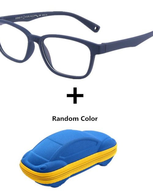 Load image into Gallery viewer, Anti blue Light Kids Glasses Boys Girls Optical Frame Computer Transparent Glasses Children Silicone Soft Eyeglasses +Car Case
