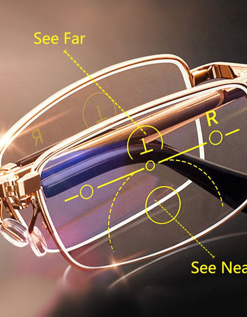 Load image into Gallery viewer, Folding Glasses for Elderly Anti Blue Light Reading Glasses Men Progressive Multifocal Reading Glasses Women Presbyopia
