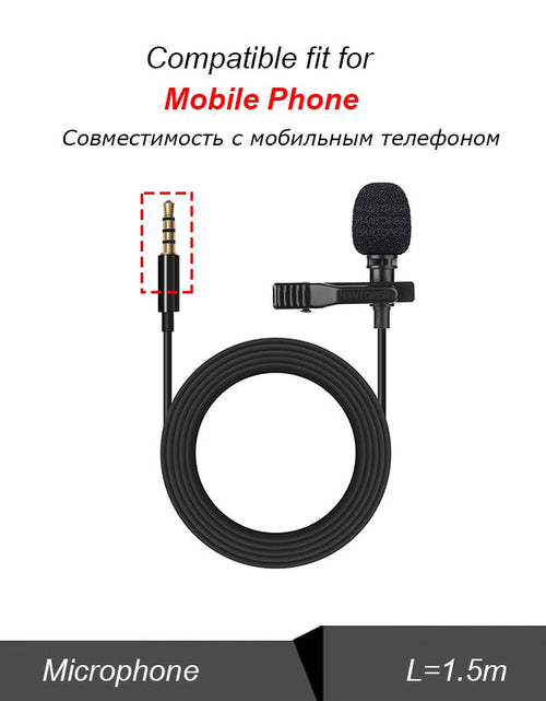 Load image into Gallery viewer, 3.5mm Mini Lavalier Microphone Metal Clip Lapel Mic for Mobile Phone PC Laptop Wired Mikrofo/Microfon for Speaking Vocal Audio
