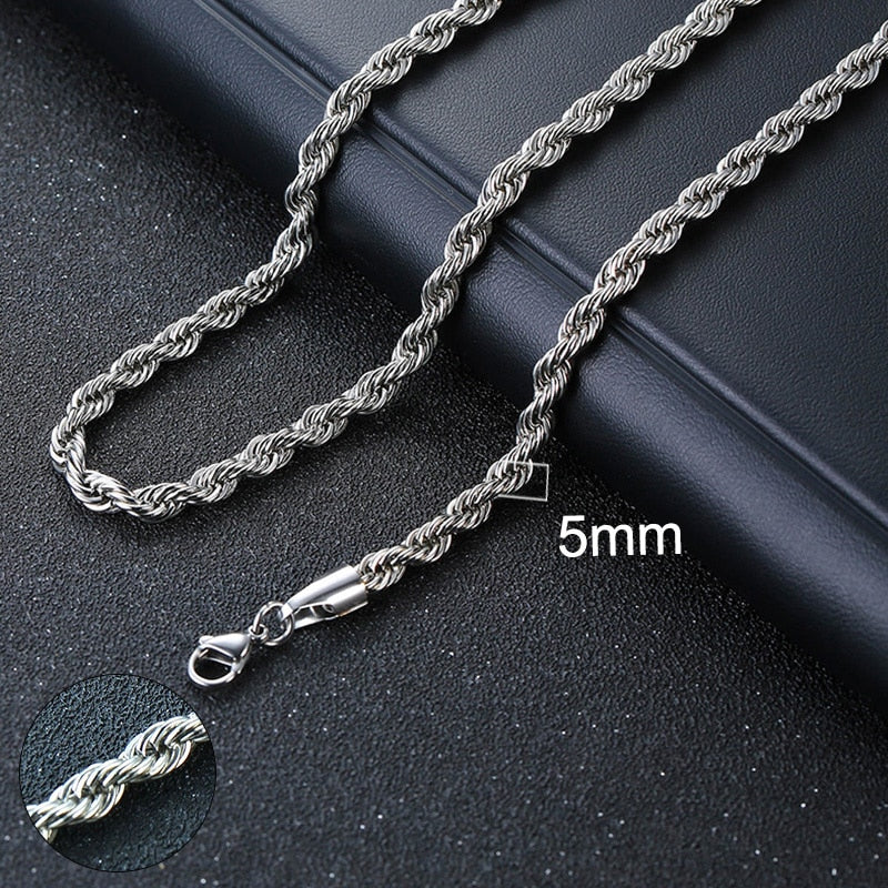 Cuban Chain Necklace for Men Women, Basic Punk Stainless Steel Curb Link Chain Chokers,Vintage Gold Tone Solid Metal Collar