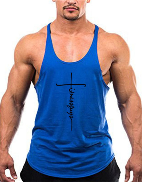 Load image into Gallery viewer, Gym Stringer Tank Top Men Bodybuilding Clothing Cotton Sleeveless Shirt Man Fitness Vest Singlet Sportwear Workout Tanktop
