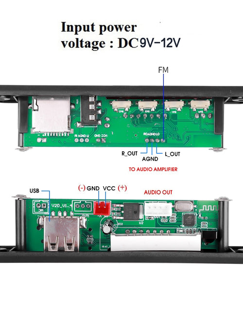 Load image into Gallery viewer, Wireless Bluetooth 5.0 9V-12V MP3 WMA Decoder Board Car Audio USB TF FM Radio Module Color Screen MP3 Player with Remote Control
