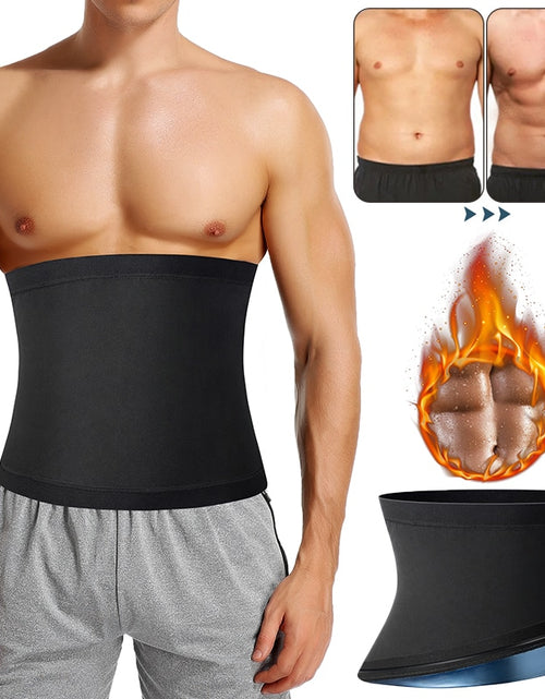 Load image into Gallery viewer, Mens Abdomen Reducer Sauna Body Shaper Fitness Sweat Trimmer Belt Waist Trainer Belly Slimming Shapewear Waist Trainer Corset We
