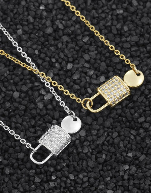 Load image into Gallery viewer, Crystal Lock Necklace For Women Stainless Steel Gold Color Necklaces Pendants Choker 2022 Trend Jewerly Collares Mujer
