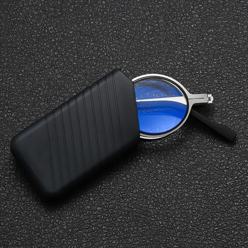 Round Folding Reading Glasses Men Women Anti Blue Light Presbyopia Glasses Portable Design Readers Eyewear With Case