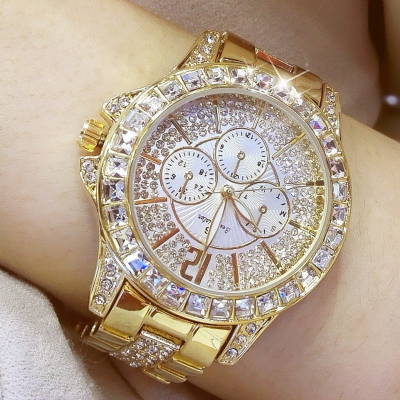 2023 Women Watches Quartz Diamond Luxury Watch Fashion Top Brand Wristwatch Fashion Watch Ladies Crystal Jewelry Rose Gold Watch