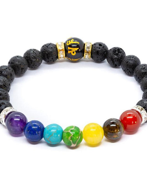 Load image into Gallery viewer, Beads Bracelet for Men Natural Volcanic Stone Bead Tibetan Buddha chakra Lava Stone Diffuser Bracelets Men Fashion New Jewelry
