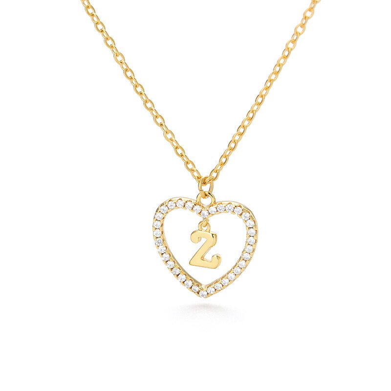 Heart Initial Necklace For Women Hollow Zircon Alphabet Necklaces Letter Pendant 2022 Trend Couple Jewelry Gift collier femme